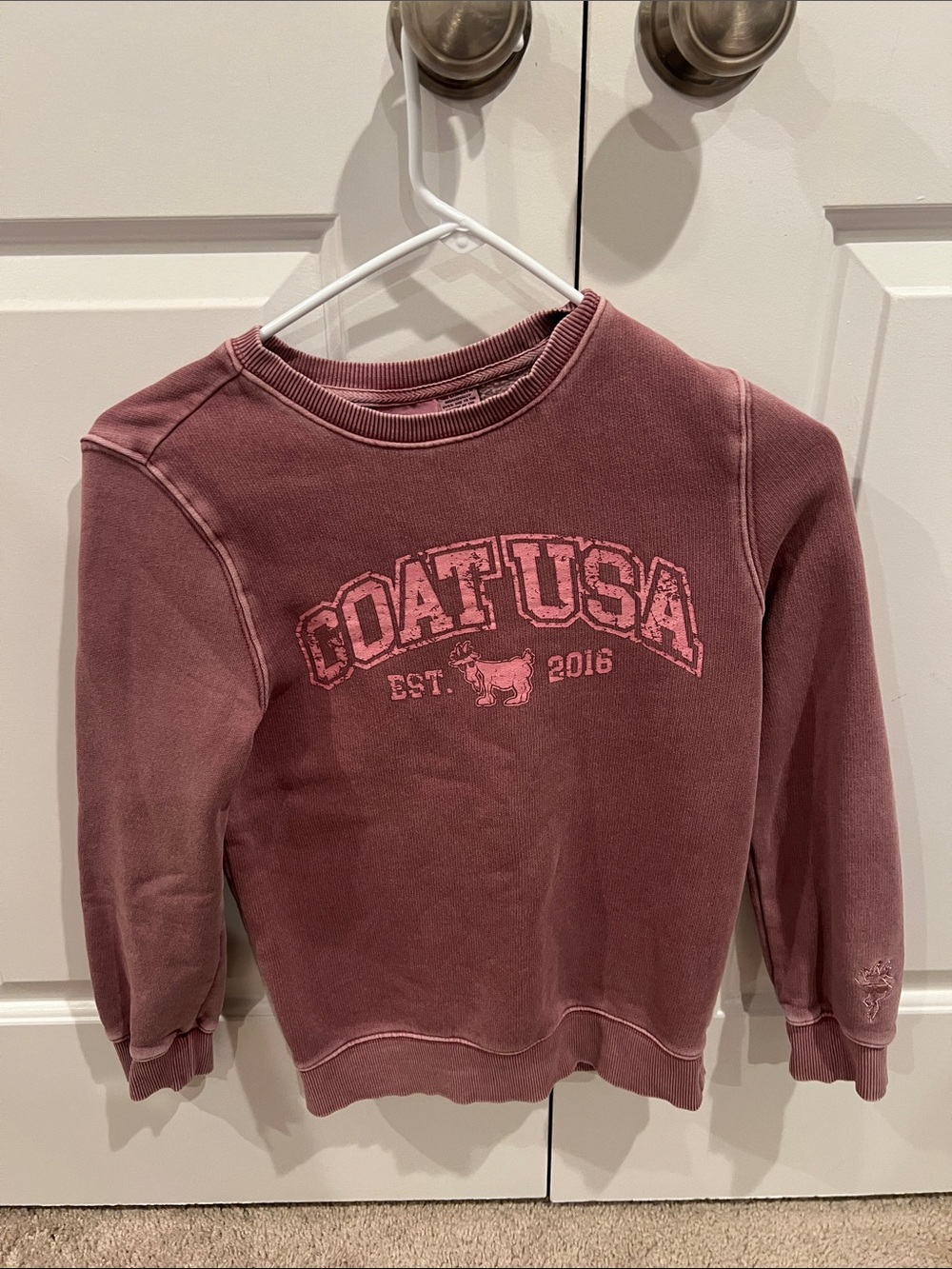 Goat USA Crewneck Sweatshirt in Dusty Rose